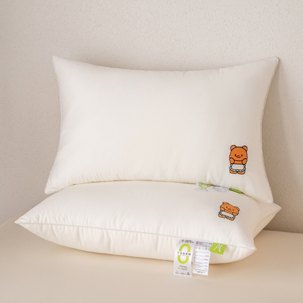 （总）唯爱品 2026新款刺绣全棉小熊饼干枕头枕芯 记忆枕源头工厂