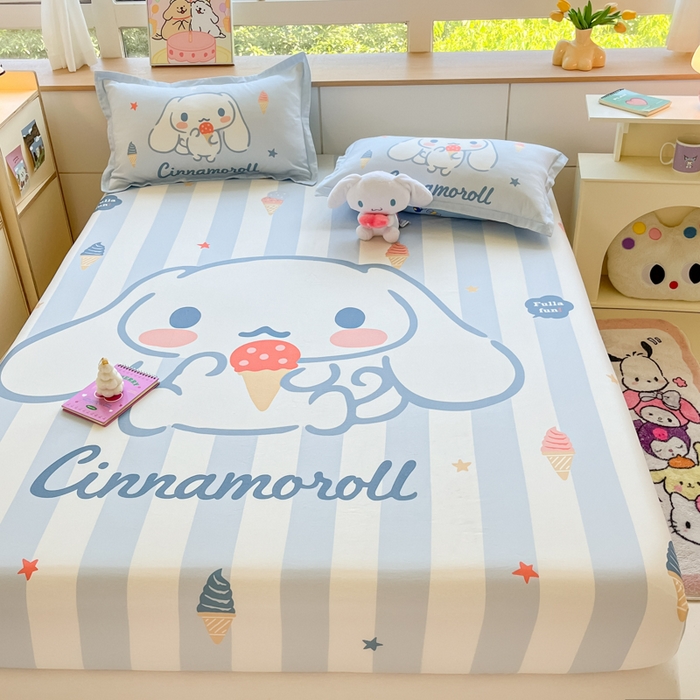 91家纺网 家纺一手货源 找家纺 （总）博雅 2024新款三丽鸥全棉大版印花床笠系列