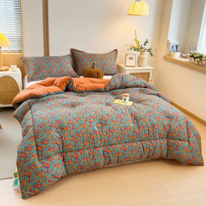 91家纺网 家纺一手货源 找家纺 （总）宝士康家纺 2024新款亲肤舒适双层纱冬被 被子被芯