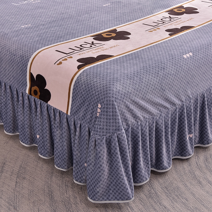 91家纺网 家纺一手货源 找家纺 佳品居 2025新款8斤床裙款牛奶绒四件套 轻奢主义