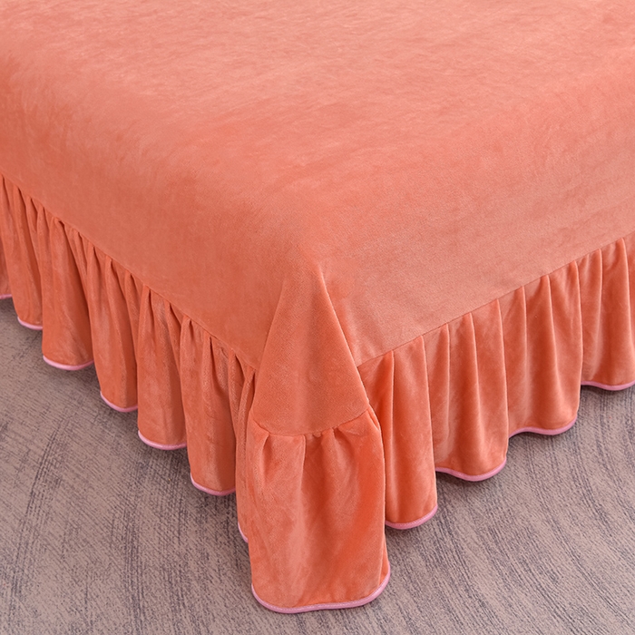 91家纺网 家纺一手货源 找家纺 佳品居 2025新款8斤床裙款牛奶绒四件套 繁花