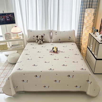 91家纺网 家纺一手货源 找家纺 （总）茉夕家纺 2024新款跑量款纯棉单面棉高温水洗床盖