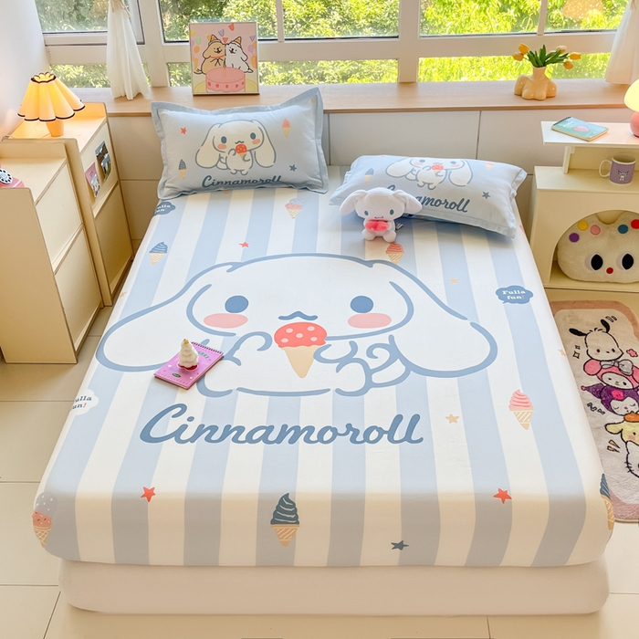 91家纺网 家纺一手货源 找家纺 （总）博雅 2024新款三丽鸥全棉大版印花床笠系列