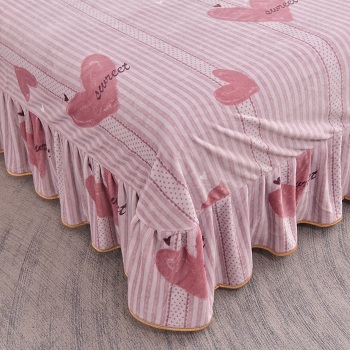 91家纺网 家纺一手货源 找家纺 佳品居 2025新款8斤床裙款牛奶绒四件套 暖暖时光