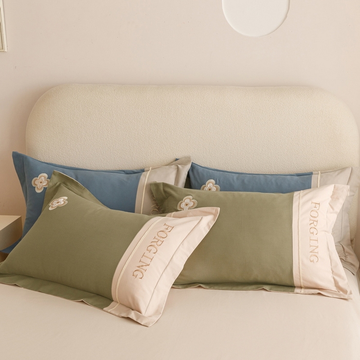 91家纺网 家纺一手货源 找家纺 艾莱家纺 2024新款A类长绒棉条纹提花加厚柔顺磨毛四件套--锦秋系列 锦秋-锦绣绿