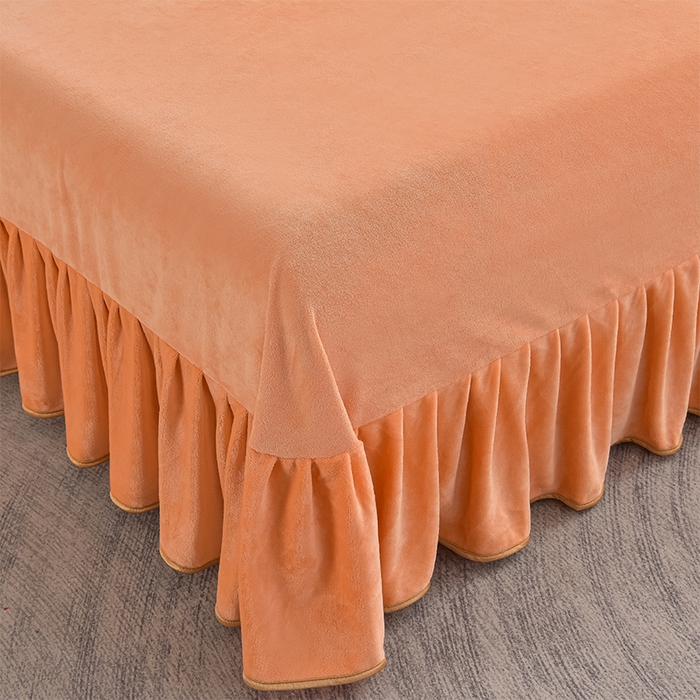 91家纺网 家纺一手货源 找家纺 佳品居 2025新款8斤床裙款牛奶绒四件套 花枝漫舞咖