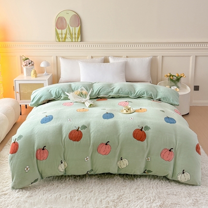 91家纺网 家纺一手货源 找家纺 （总）爱妮玖玖家纺 2024新款牛奶绒印花款简款床单四件套单品系列二-单被套