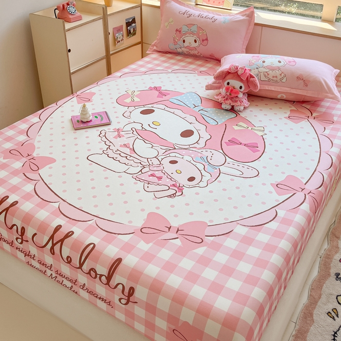 91家纺网 家纺一手货源 找家纺 博雅 2024新款三丽鸥全棉大版印花床笠系列 全棉大版-玩偶美乐蒂