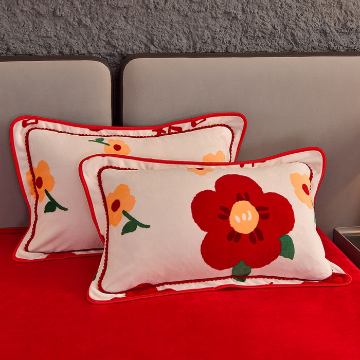 91家纺网 家纺一手货源 找家纺 佳品居 2025新款7斤牛奶绒四件套 满欣欢喜