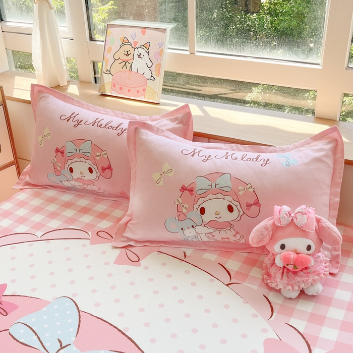 91家纺网 家纺一手货源 找家纺 博雅 2024新款三丽鸥全棉大版印花床笠系列 全棉大版-玩偶美乐蒂