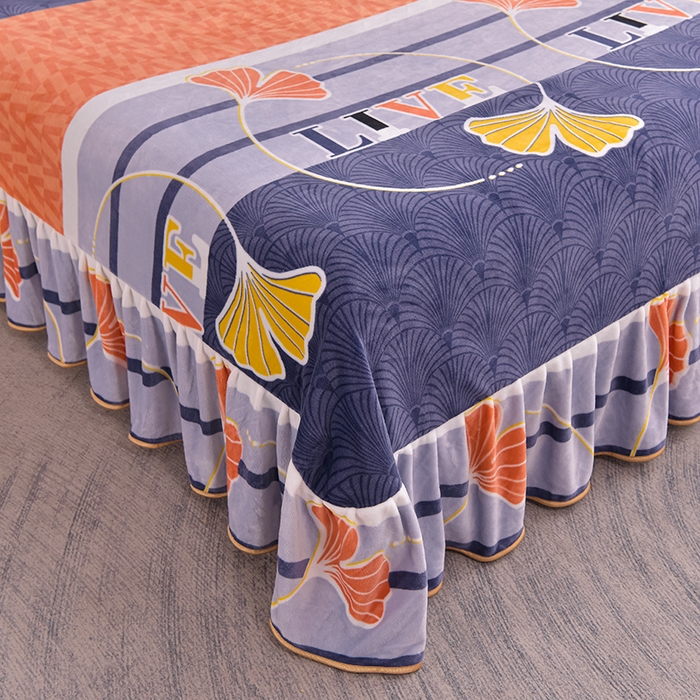 91家纺网 家纺一手货源 找家纺 佳品居 2025新款8斤床裙款牛奶绒四件套 永恒爱恋