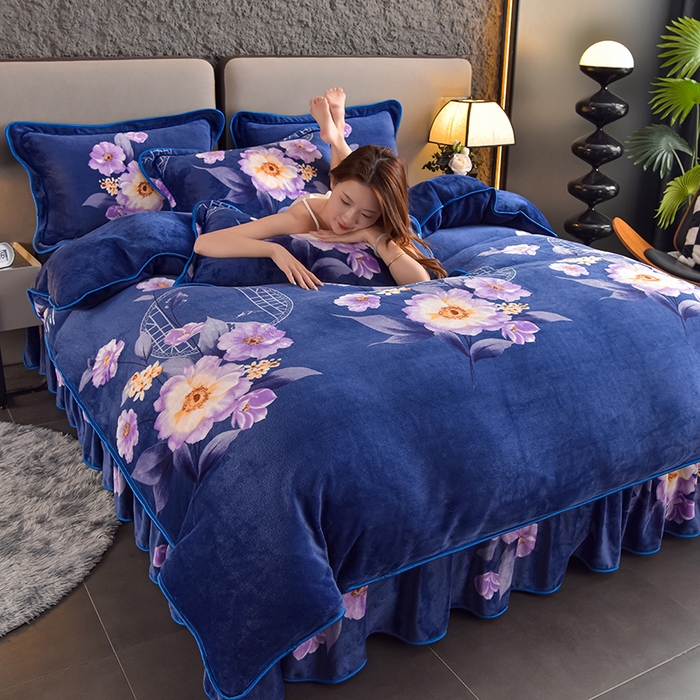 91家纺网 家纺一手货源 找家纺 佳品居 2025新款7斤牛奶绒四件套 镜花水月