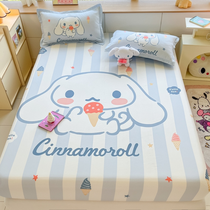 91家纺网 家纺一手货源 找家纺 （总）博雅 2024新款三丽鸥全棉大版印花床笠系列