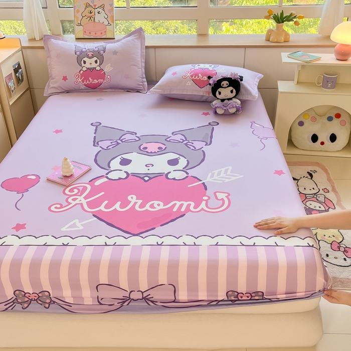 91家纺网 家纺一手货源 找家纺 博雅 2024新款三丽鸥全棉大版印花床笠系列 全棉大版-甜心库洛米