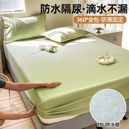 恬澳家纺 2024新款纯色防水床笠床罩床垫保护套外贸跨境电商亚马逊速卖通欧美尺寸拼多多跨境平台TEMU SHE-风格二 防水-薄荷绿