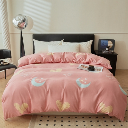 91家纺网 家纺一手货源 找家纺 缦彩 （支持一件定制）2024新款全棉被套加厚生态磨毛学生单被套纯棉被罩 梦幻飞行-粉