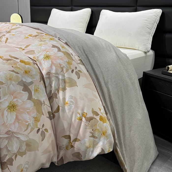 91家纺网 家纺一手货源 找家纺 2024新款A类全棉磨毛数码印花系列单被套 凤穿牡丹