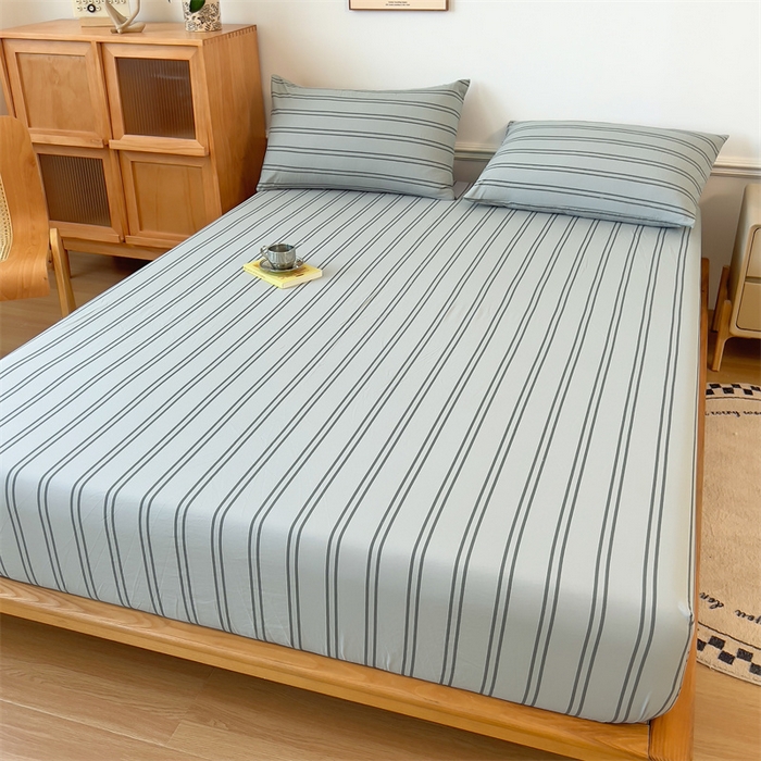 91家纺网 家纺一手货源 找家纺 多品 2024新款水洗棉皱皱纱单品床笠 律动