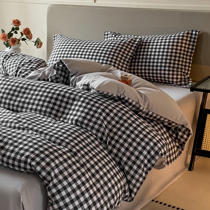 91家纺网 家纺一手货源 找家纺 涵宸家纺 2024新款亲肤全棉磨毛印花四件套--芬兰系列 简兮灰