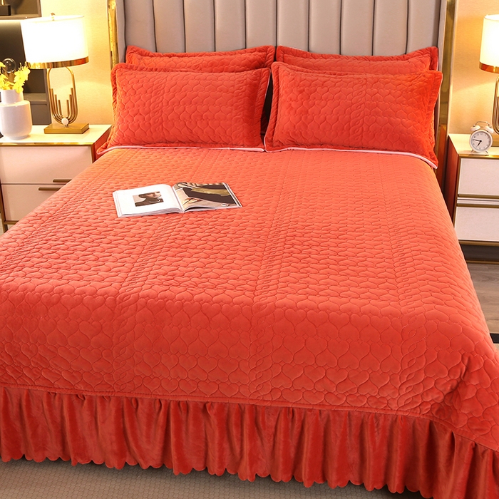 91家纺网 家纺一手货源 找家纺 芸锦豪 2024新款宝宝绒床盖 焦糖色