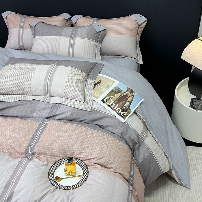 91家纺网 家纺一手货源 找家纺 2024新款A类全棉磨毛数码印花系列四件套 彼斯堡咖