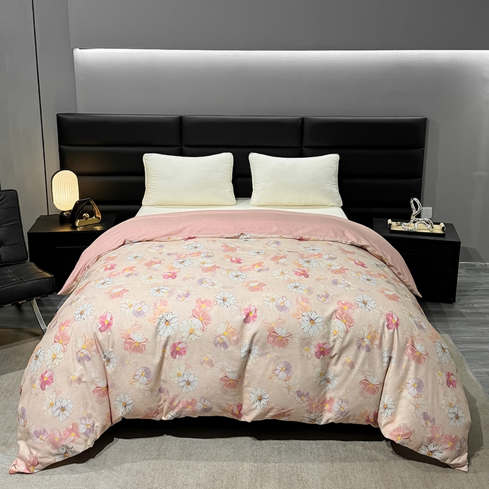 91家纺网 家纺一手货源 找家纺 2024新款A类全棉磨毛数码印花系列四件套 双花飘香