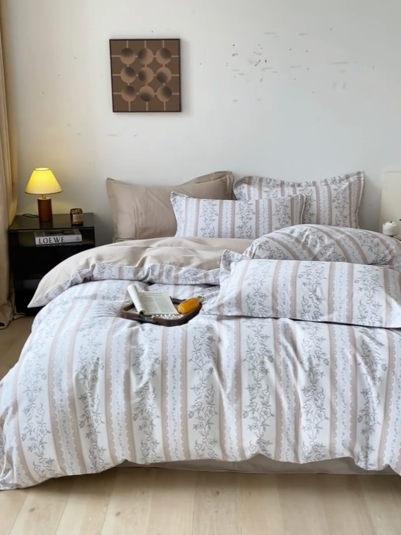 91家纺网 家纺一手货源 找家纺 涵宸家纺 2024新款亲肤全棉磨毛印花四件套--芬兰系列 1春晴