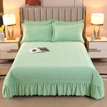 芸锦豪 2024新款宝宝绒床盖 嫩绿