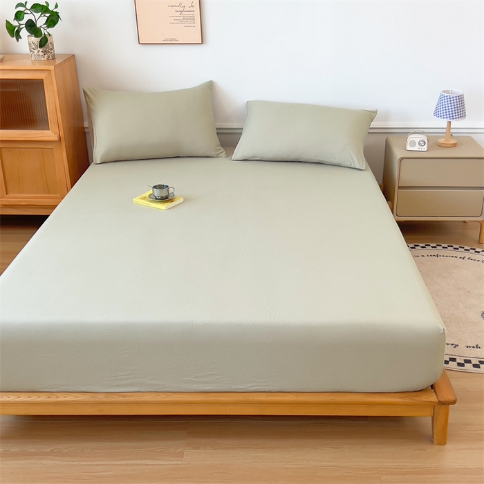 91家纺网 家纺一手货源 找家纺 多品 2024新款水洗棉皱皱纱单品床笠 奶茶咖