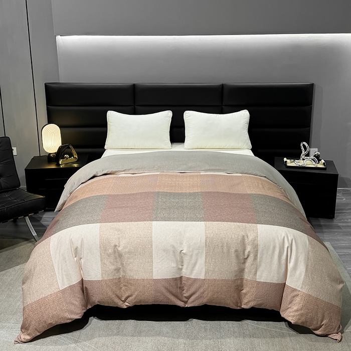 91家纺网 家纺一手货源 找家纺 2024新款A类全棉磨毛数码印花系列四件套 杰弗里咖