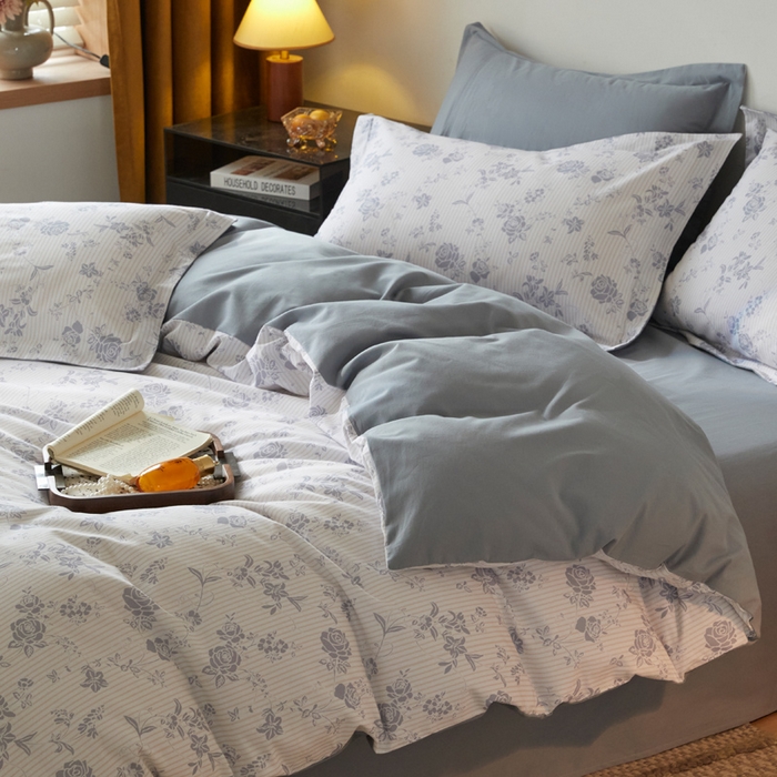 91家纺网 家纺一手货源 找家纺 涵宸家纺 2024新款亲肤全棉磨毛印花四件套--芬兰系列 生如夏花