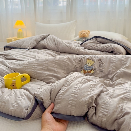 91家纺网 家纺一手货源 找家纺 U被家纺 2025新款云棉学生冬被-小熊系列 小熊-蓝