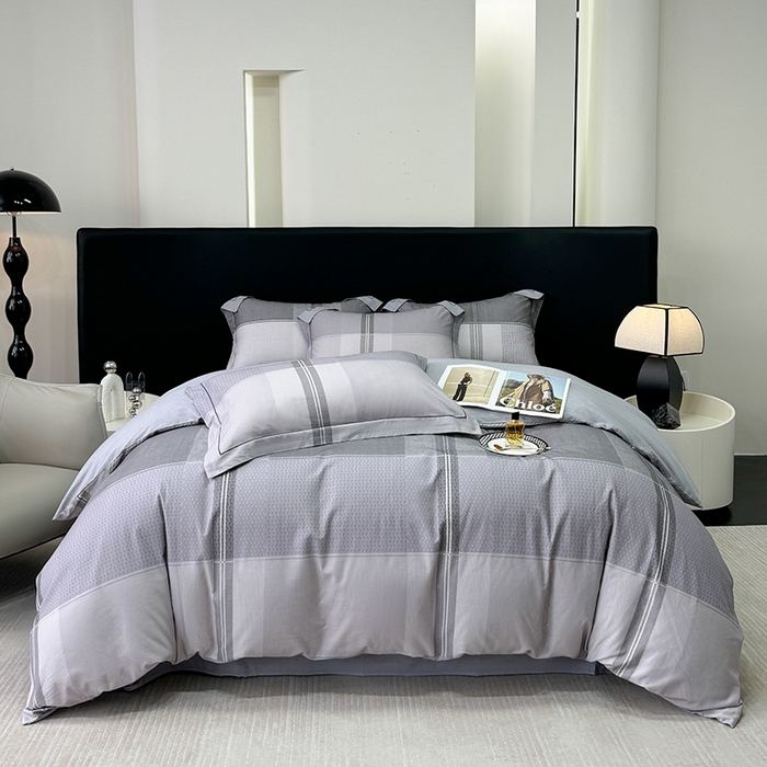 91家纺网 家纺一手货源 找家纺 2024新款A类全棉磨毛数码印花系列四件套 杰弗里灰