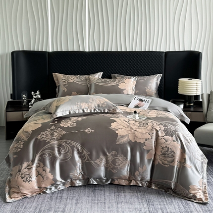 91家纺网 家纺一手货源 找家纺 （总）七夜居 2025新款欧式轻奢高精密色织贡缎提花四件套礼盒装