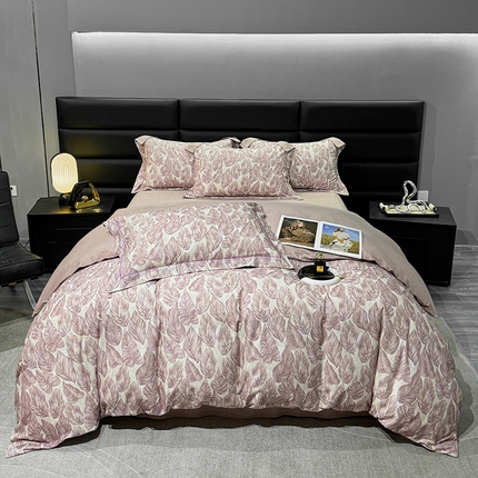 91家纺网 家纺一手货源 找家纺 2024新款A类全棉磨毛数码印花系列四件套 如伊咖