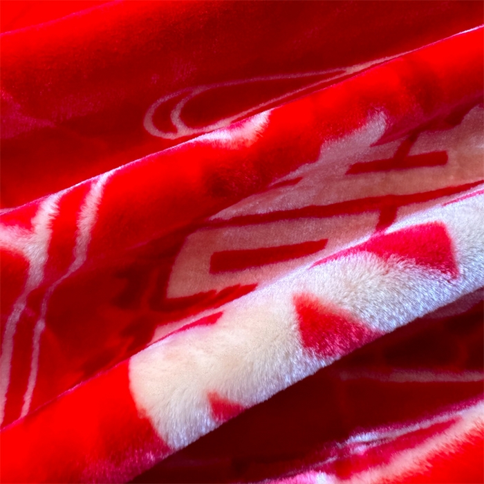 91家纺网 家纺一手货源 找家纺 2024新款婚庆双层高密云毛毯毯子 吾家大喜