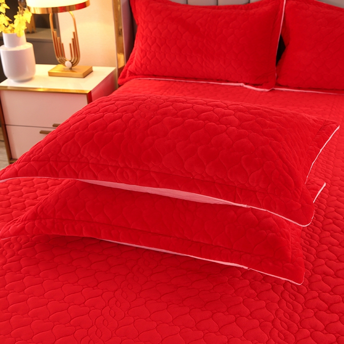 91家纺网 家纺一手货源 找家纺 芸锦豪 2024新款宝宝绒床盖 红色