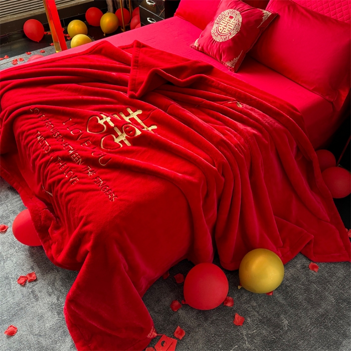 91家纺网 家纺一手货源 找家纺 （总）2024新款仿皮草兔绒精品绣花毛毯毯子 毛毛毯毯子 婚庆毛毯毯子