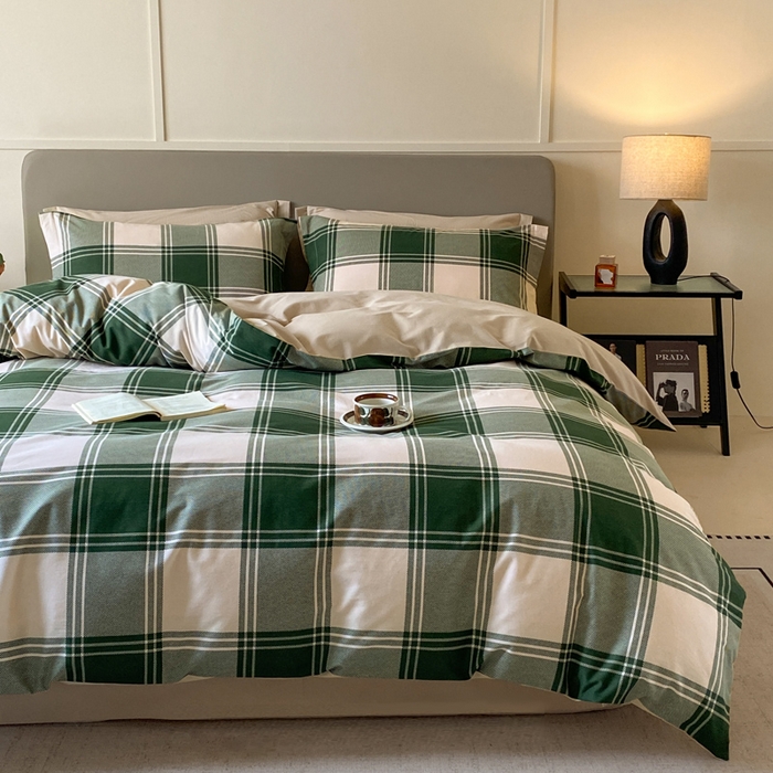 91家纺网 家纺一手货源 找家纺 涵宸家纺 2024新款亲肤全棉磨毛印花四件套--芬兰系列 半山松石