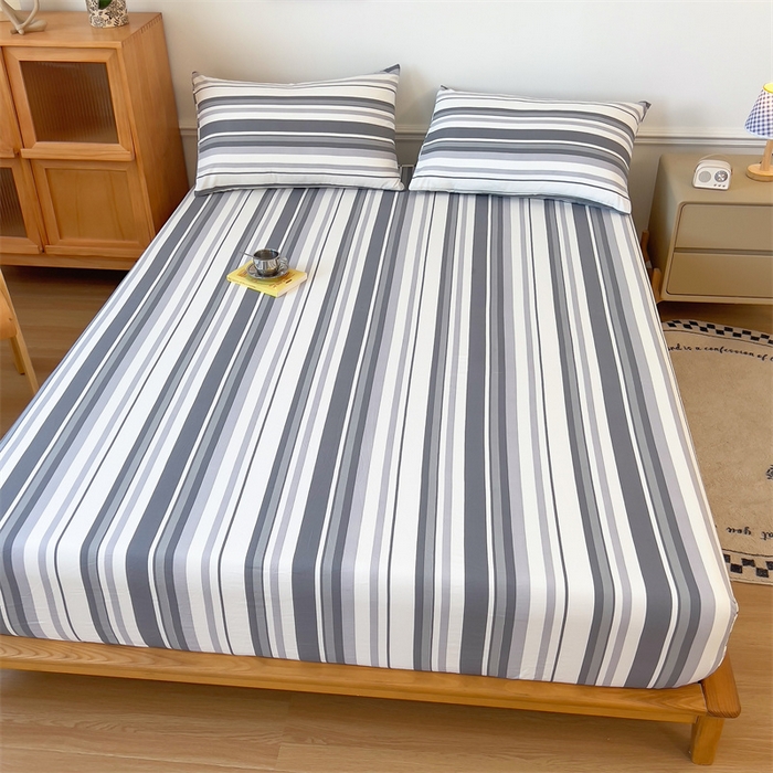 91家纺网 家纺一手货源 找家纺 多品 2024新款水洗棉皱皱纱单品床笠 墨尔本