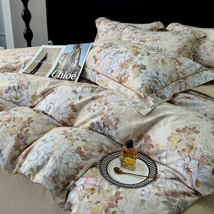 91家纺网 家纺一手货源 找家纺 2024新款A类全棉磨毛数码印花系列四件套 曲艺芳华