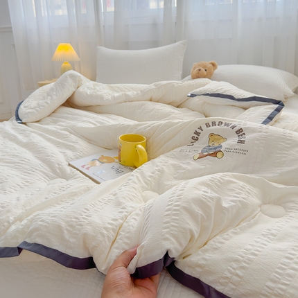 91家纺网 家纺一手货源 找家纺 U被家纺 2025新款云棉学生冬被-小熊系列 小熊-蓝