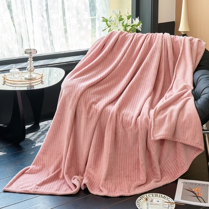 云锦 2024新款320克全消光云貂绒毛毯 胭脂红