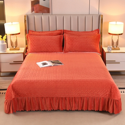 芸锦豪 2024新款宝宝绒床盖 焦糖色