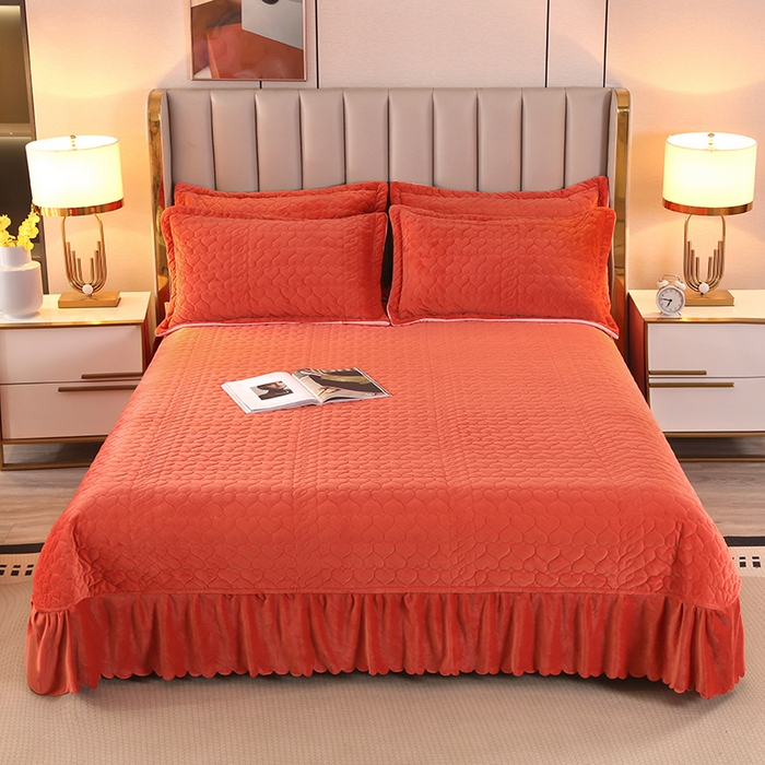 91家纺网 家纺一手货源 找家纺 芸锦豪 2024新款宝宝绒床盖 焦糖色