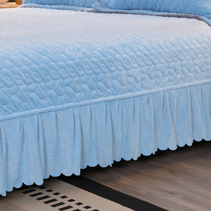 91家纺网 家纺一手货源 找家纺 芸锦豪 2024新款宝宝绒床盖 浅蓝