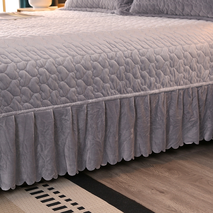 91家纺网 家纺一手货源 找家纺 芸锦豪 2024新款宝宝绒床盖 优雅灰