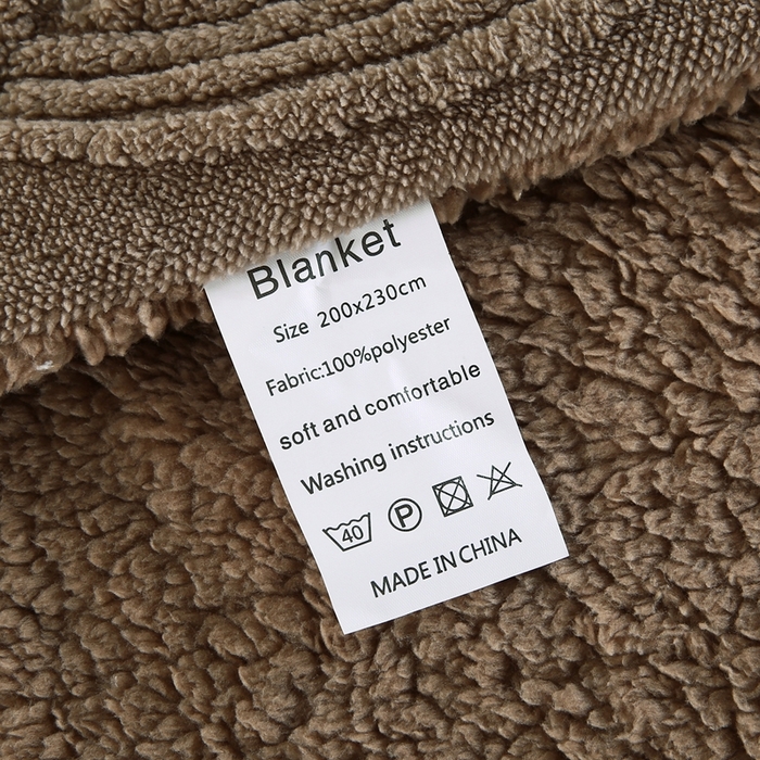 91家纺网 家纺一手货源 找家纺 巴木赫 2024新款8字配色双层羊羔绒毛毯 深棕