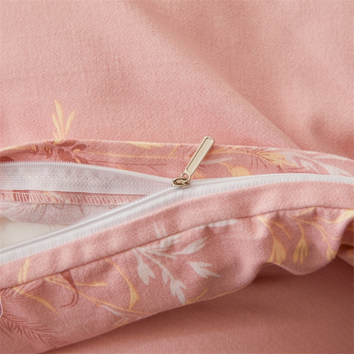 91家纺网 家纺一手货源 找家纺 缦彩 （支持一件定制）2024新款全棉被套加厚生态磨毛学生单被套纯棉被罩 抒情花季-粉