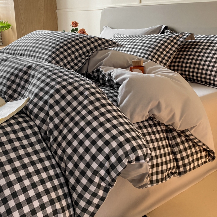 91家纺网 家纺一手货源 找家纺 涵宸家纺 2024新款亲肤全棉磨毛印花四件套--芬兰系列 简兮灰